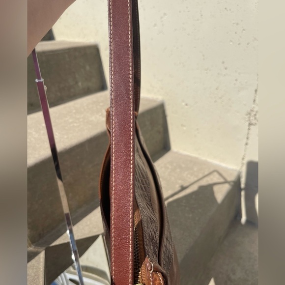 Vintage Brahmin Pecan Croc Leather Shoulder Bag - Picture 10 of 13
